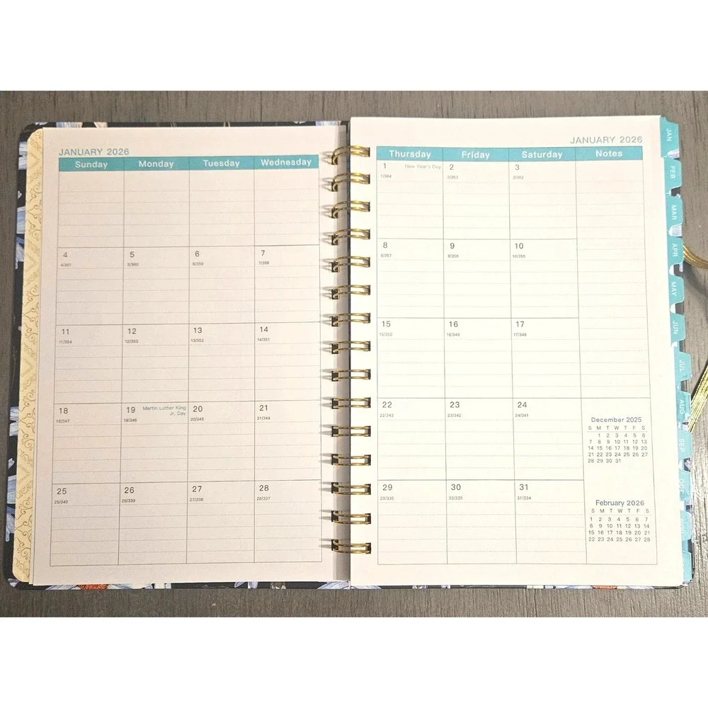 2026 Back To School Spiral Planner Daily Weekly Flowers NEW